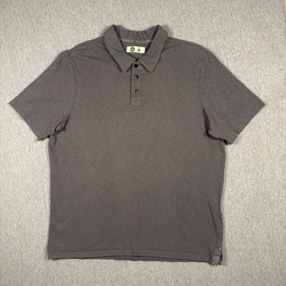 American Giant Polo Shirt Mens XL Extra Large Gray Slub Work Wear Made in USA